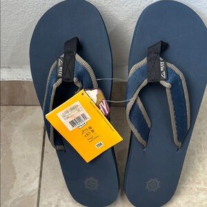 Reef Navy Blue Flip Flops with Gray Trim